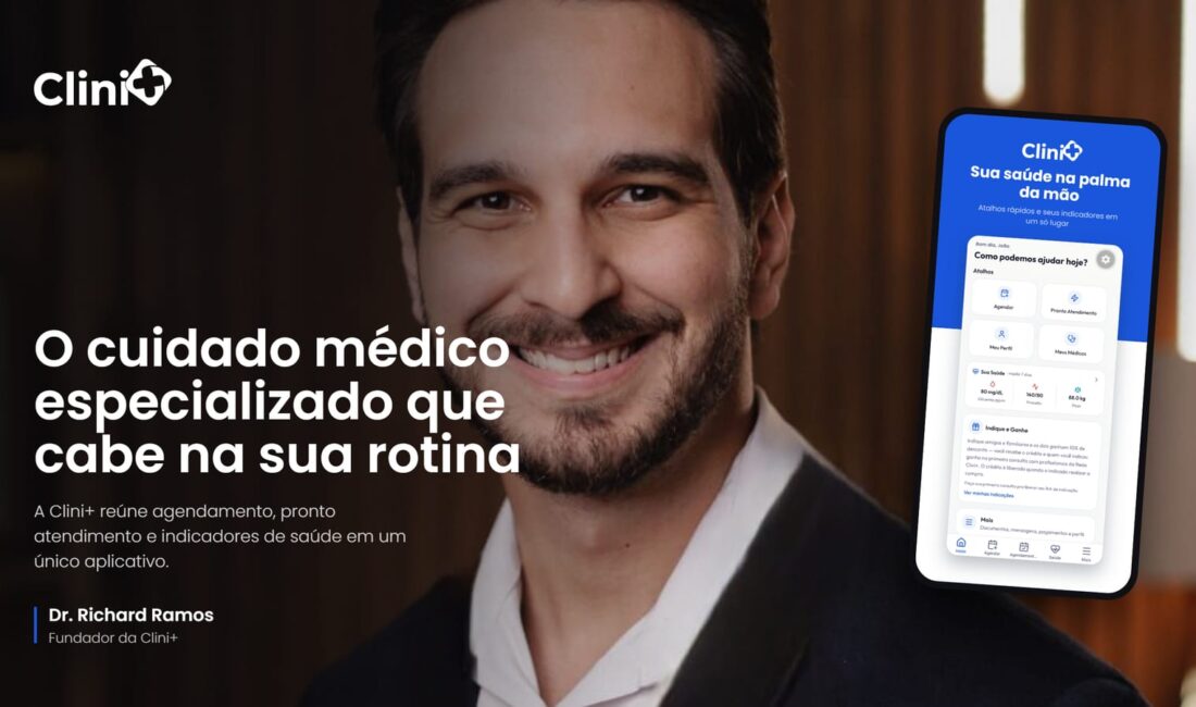 Clini+ Instituto Médico oferece atendimento 100% online em diferentes especialidades.