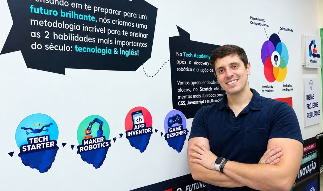 João Aleixo é fundador da The Future School, escola de tecnologia e robótica criada em São José do Rio Preto, no interior de São Paulo.