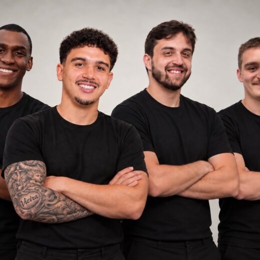 Os quatro sócios da Empregol, plataforma que conecta atletas sem contrato a clubes e agentes e chega ao mercado em outubro.